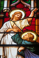 Saint Thomas the Apostle touching the wounds of Christ