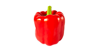 One sweet red pepper  on Transparent background.