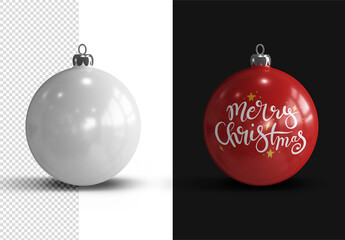 Christmas Ball Ornament Mockup Isolated