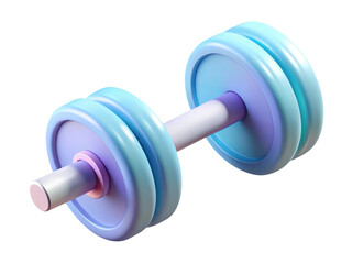 Pastel color dumbbell for fitness and weightlifting cardio exercise health and muscle training 3d illustration isolated on transparent background