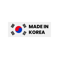 Made in South Korea Stamp with Korean Flag Graphic