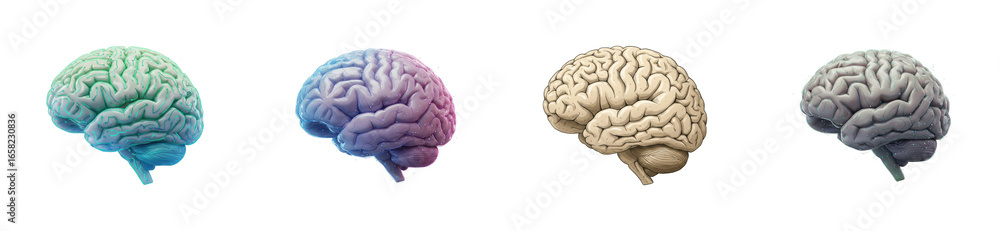 Aufkleber exploring neural pathways artistic representation of human brain structures abstract environment. se