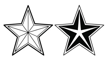 Obraz premium Outlined star symbols illustration in black and white