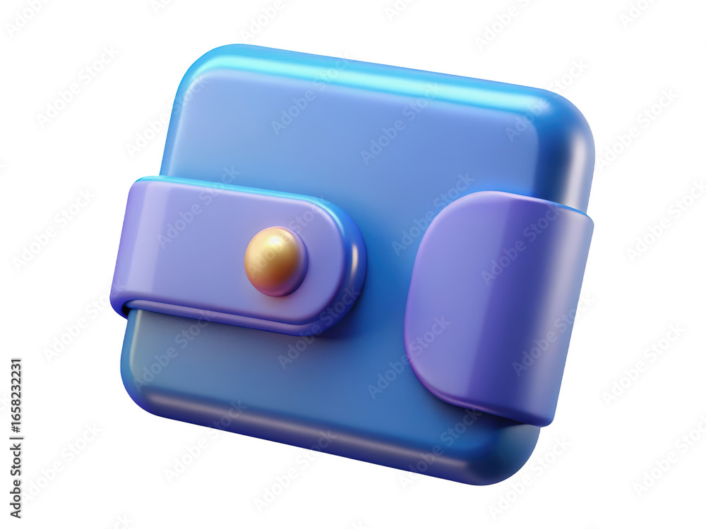 Poster stylish blue wallet icon for secure financial transactions and digital payments simulating savings a