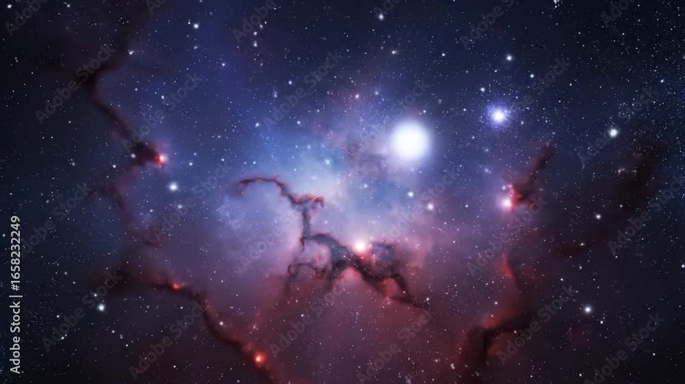 Poster deep space nebula background - a vibrant nebula in deep space, featuring swirling clouds of gas and 