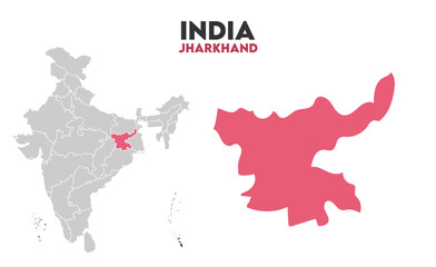 Jharkhand Outline map, Indian states, suitable for education, business, presentations, print, web use, and creative geographic projects. Indian union territory.