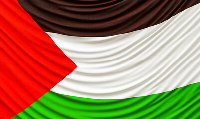 Palestinian flag hanging 3d  waving background