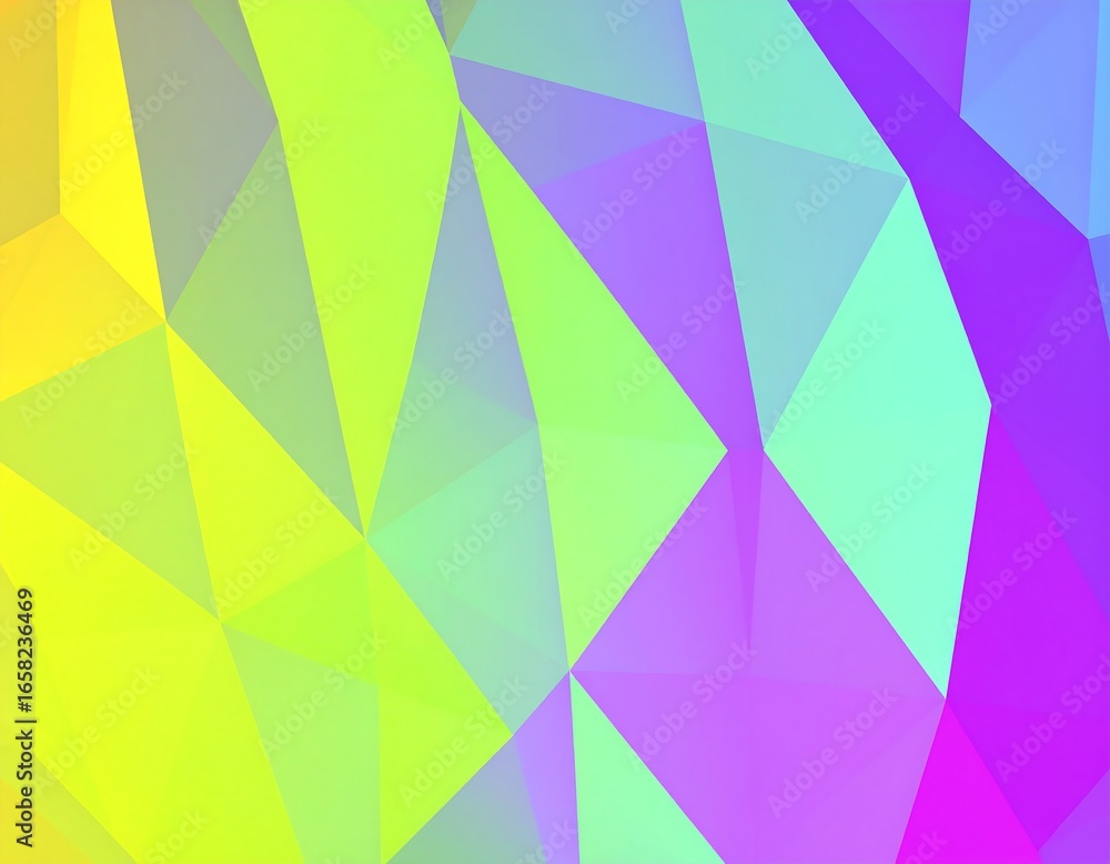 Poster abstract geometric low poly triangular mosaic with vibrant color transitions