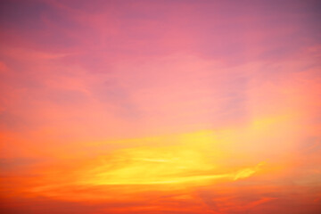 Beautiful , luxury soft gradient orange gold clouds and sunlight on the blue sky perfect for the background, take in evening,Twilight, Large size, high definition landscape photo