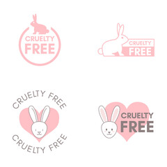 Cruelty Free Vegan Logo Pack with Rabbit and Paw Icons