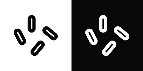 Rice Grains Scattered, Isolated on White Background