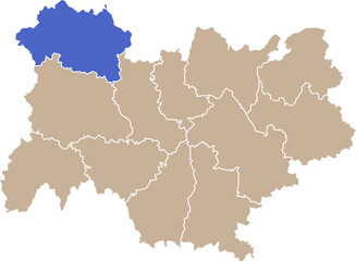 Illustration carte de la région Auvergne-Rhône-Alpes avec département Allier mis en lumière