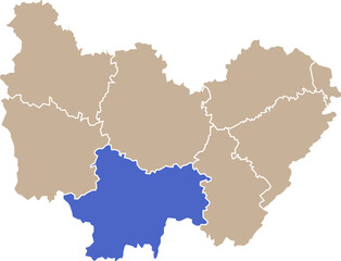 Illustration carte de la région Bourgogne-Franche-Comté avec département Saône-et-Loire mis en lumière