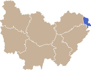 Illustration carte de la région Bourgogne-Franche-Comté avec département Territoire de Belfort mis en lumière