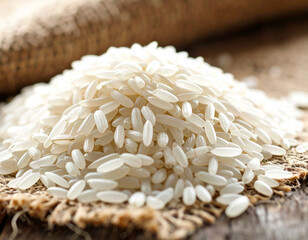 Macro Close Up Pile of Uncooked Long Grain Rice Food Still Life