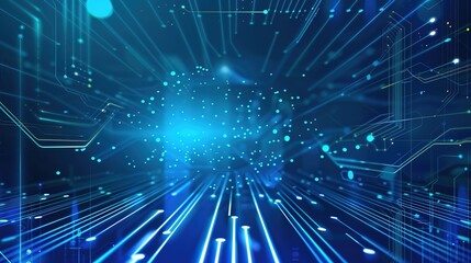 Exploring Dynamic Technology Lines and Vibrant Blue Technology Backgrounds for Modern Digital Design: Innovate Visual Concepts, Futuristic Interface Elements