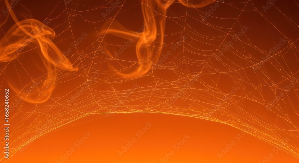 Poster vibrant red and orange flame-like lines create a dynamic, abstract fractal design