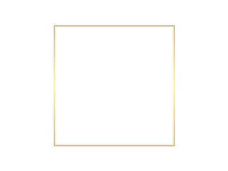 シンプルで綺麗なゴールドの正方形フレームイラスト