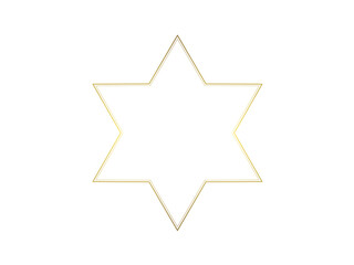 シンプルで綺麗なゴールドの星型フレームイラスト