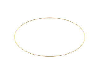 シンプルで綺麗なゴールドの楕円形フレームイラスト