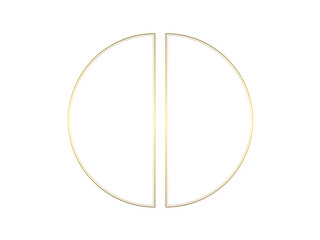 シンプルで綺麗なゴールドの円形フレームイラスト