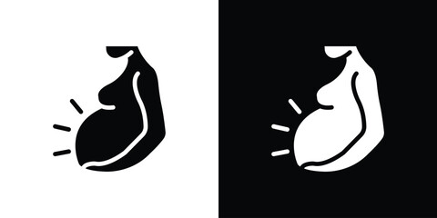 Pregnant Woman Icon, Isolated on White Background