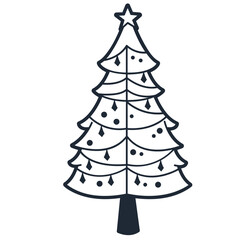minimal christmas tree decor - layered cut file - winter sticker