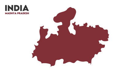 Madhya Pradesh state map, Indian states, suitable for education, business, presentations, print, web use, and creative geographic projects. Indian union territory.