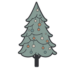 minimal christmas tree decor - layered cut file - winter sticker
