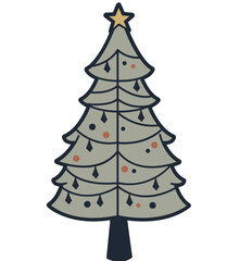 Fototapeta premium minimal christmas tree decor - layered cut file - winter sticker
