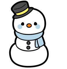 simple cartoon winter snowman - layered cut file -