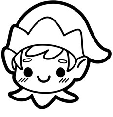 cute santa elf face - layered cut file - christmas sticker