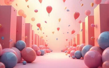 618 e-commerce shopping festival, abstract three-dimensional background, vector illustration. High quality