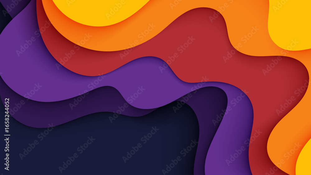 Poster abstract waves in vibrant colors create a dynamic and modern background