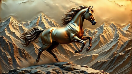 White horse on the mountain 