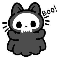 cute spooky kitty ghost - layered cut file - halloween clip art