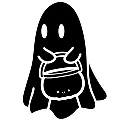 cute simple halloween ghost - cut file -