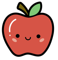 kawaii simple apple - layered cut file -