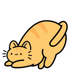 cute simple chubby cat - layered cut file 