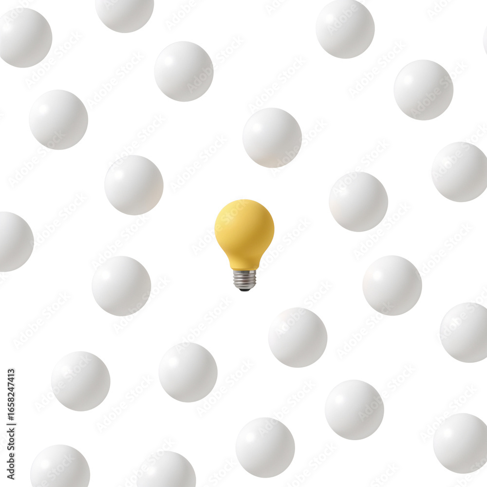 Aufkleber illuminating innovative concepts outstanding from the multitude isolated on transparent view