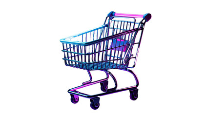 Futuristic Elegance. Shopping cart concept isolated on transparent background