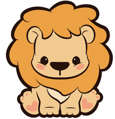 cute baby lion - layered cut file -