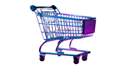 Futuristic Elegance. Shopping cart concept isolated on transparent background