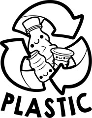 cute recycle symbol plastic - layered cut file -