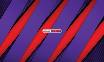 Abstract Red and Purple Geometric Background with Diagonal Stripes and Hexagon Texture
