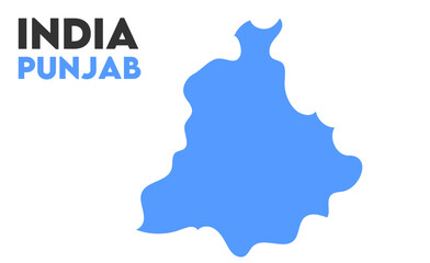 Punjab state map, Indian states, suitable for education, business, presentations, print, web use, and creative geographic projects. Indian union territory.
