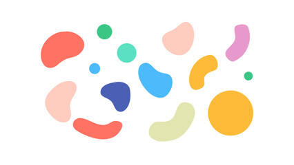 A playful arrangement of colorful abstract shapes, perfect for adding a modern touch to any design project