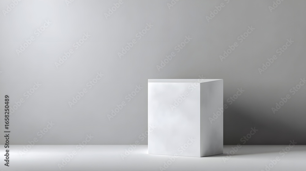 Poster empty podium against a white background long title a minimalist white podium or display platform set