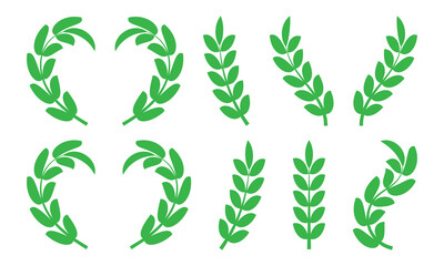 Wheat silhouette collection. Ear of wheat symbols. Wheat icon vector illustration.