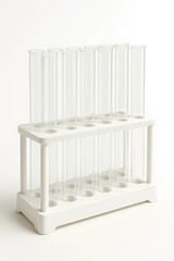 Test tube and rack isolated on white background